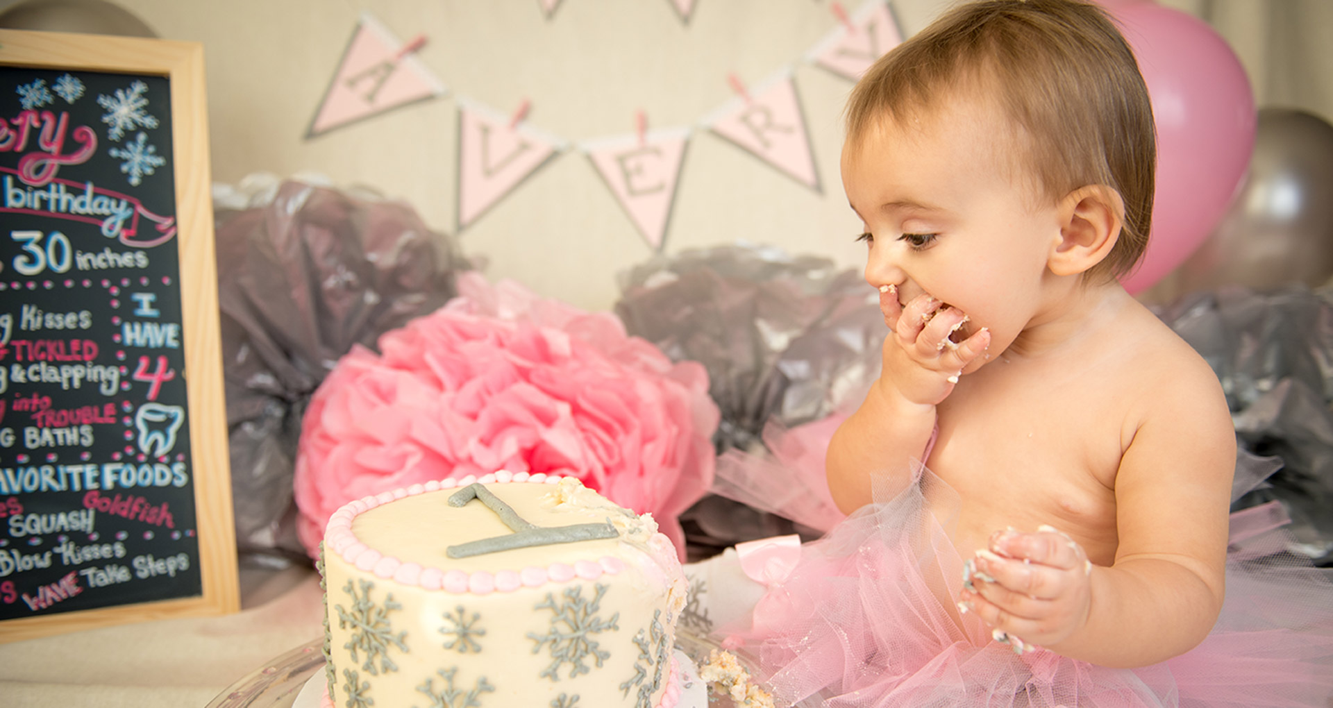 Cake Smash First Birthday Toddler